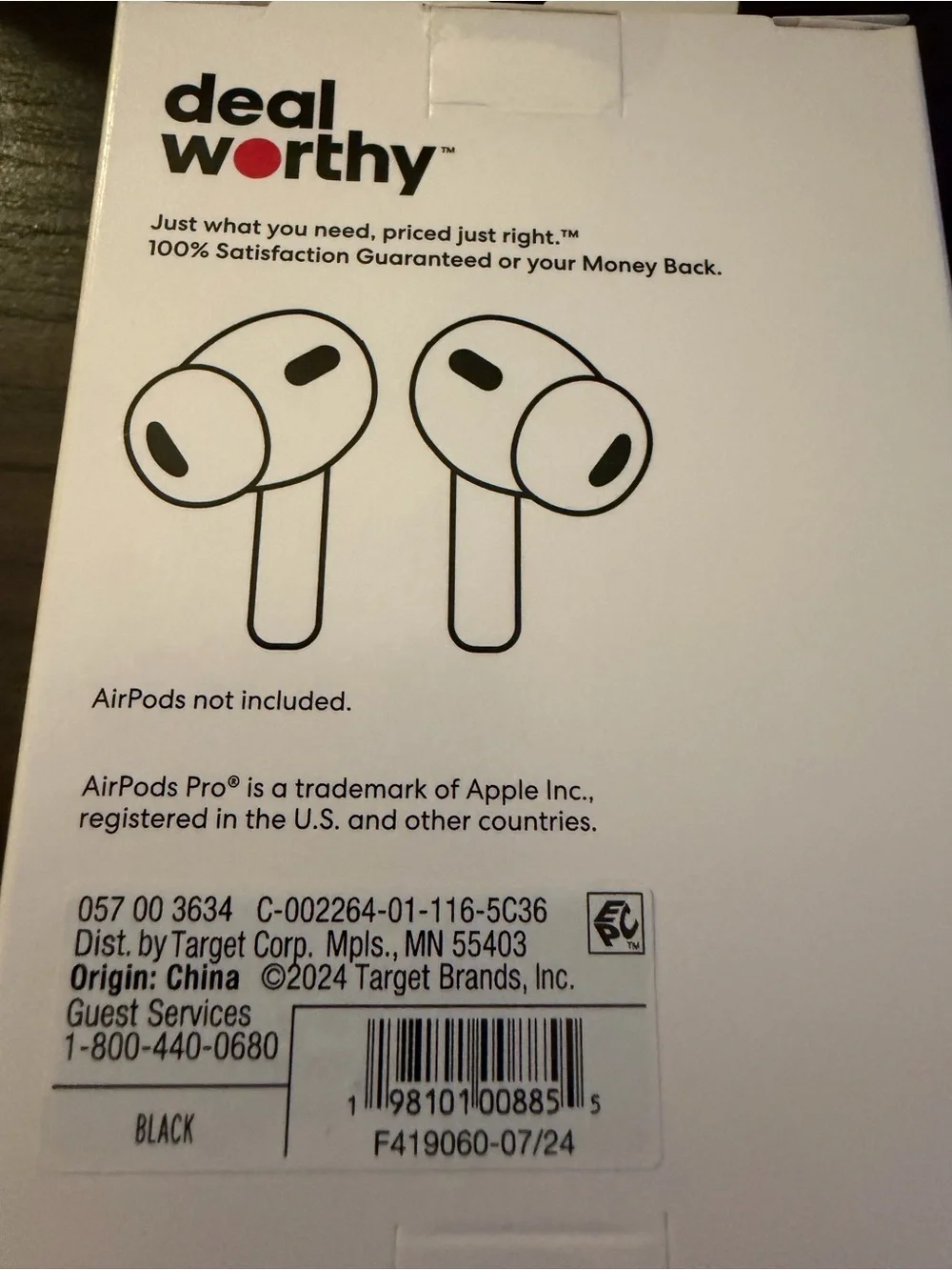 Black Earbud Case Cover for AirPods Pro 1st & 2nd Gen